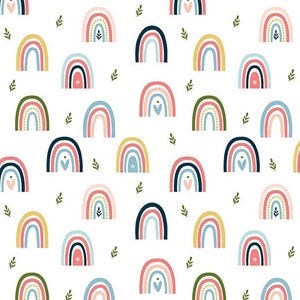 Day in the Life Rainbows in White by Echo Park Paper Co. for Riley Blake Designs