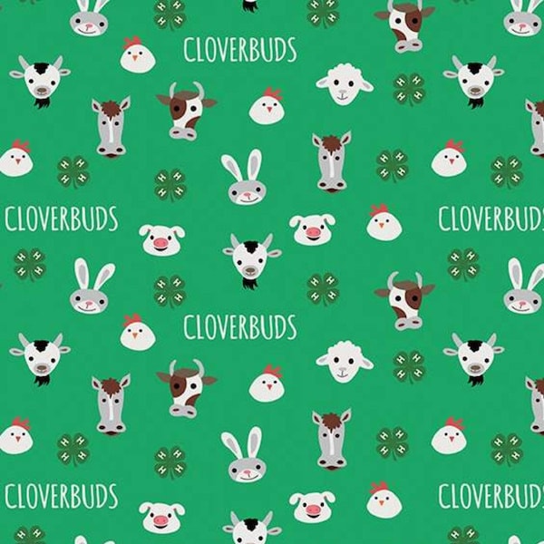 4-H Cloverbuds on Green by Riley Blake Designs