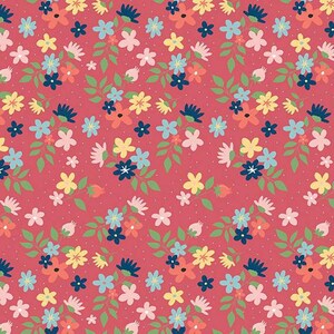 Sew Much Fun Floral in Tea Rose by Echo Park Paper Co. for Riley Blake Designs