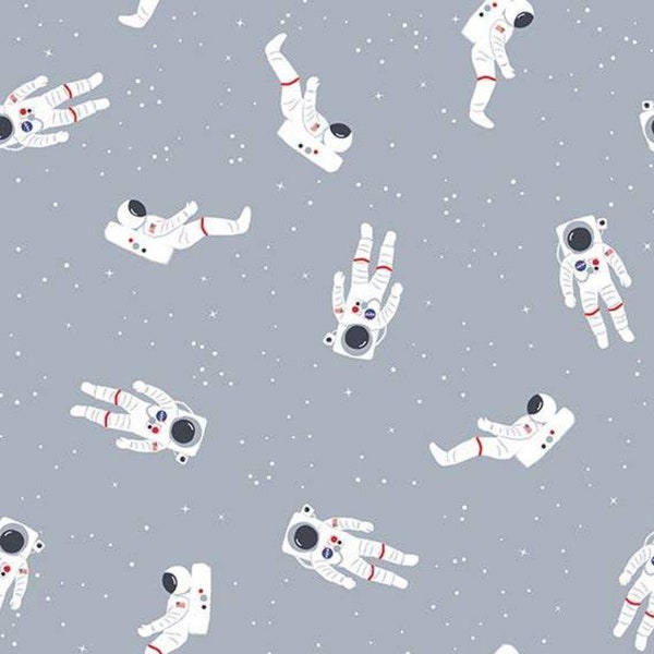 Out of This World with NASA Astronauts in Gray for Riley Blake Designs