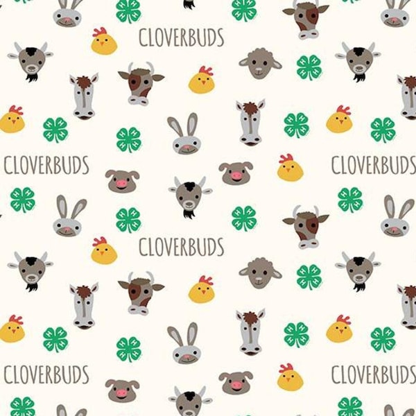 4-H Cloverbuds on Cream by Riley Blake Designs