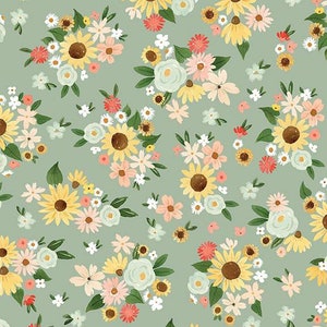 Echo Park Paper Co. が Riley Blake Designs のために制作したセージ色の自家製メイン