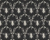 Honey Bee Damask in Black by My Mind's Eye for Riley Blake Designs
