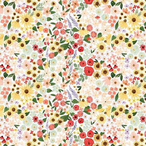 Homemade Floral in White by Echo Park Paper Co. for Riley Blake Designs