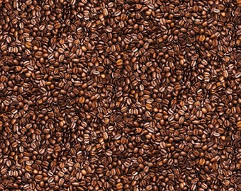 Granos de café envasados - Incrementos de 1/2 yarda, cortados continuamente - de Timeless Treasures