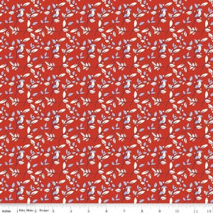Clearance: Red White & Bang! Leaves in Red - 1/2 Yard Increments, Cut Continuously - by Sandy Gervais for Riley Blake Designs
