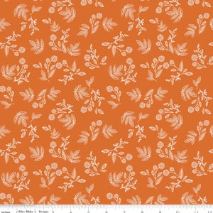 Shades of Autumn Sprigs in Orange by My Mind&#39;s Eye for Riley Blake Designs