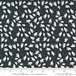 Spooky Ghost Holiday Halloween in Midnight - 1/2 Yard Increments, Cut Continuously - by Stacy Iest Hsu for Moda Fabrics