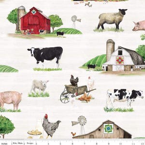 Spring Barn Quilts Main in Parchment by Tara Reed for Riley Blake Designs