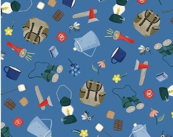 Camping Life Camping Gear - 1/2 Yard Increments, Cut Continuously - by Deane Beesley for Michael Miller