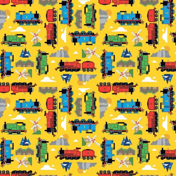 Train Fabric Etsy