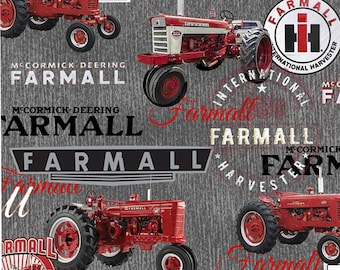 Tractores Farmall en gris y rojo - Incrementos de 0,5 yardas, corte continuo - por Sykel Enterprises