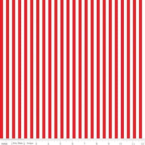 Red Stripe 1/4th Inch - 1/2 Yard Increments, Cut Continuously - by Riley Blake Designs