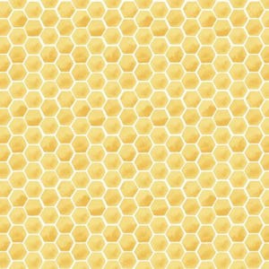 Buzzy Bee Honeycomb - 1/2 Yard Increments, Cut Continuously - by Henry Glass