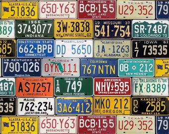 Route 66 License Plates - 1/2 Yard Increments, Cut Continuously - by Timeless Treasures