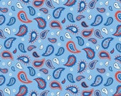 Red White & Bang! Paisley in Blue by Sandy Gervais for Riley Blake Designs