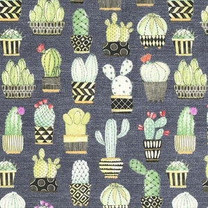 1 Yard Sale- Cactus Hoedown in Gray by Michael Miller