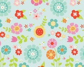 FLANNEL Bloom Where You Are Planted Main Aqua by Lori Whitlock for Riley Blake Designs