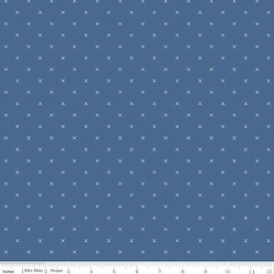 Bijenkruissteek in denim - stappen van 1/2 meter, doorlopend gesneden - door Lori Holt voor Riley Blake Designs