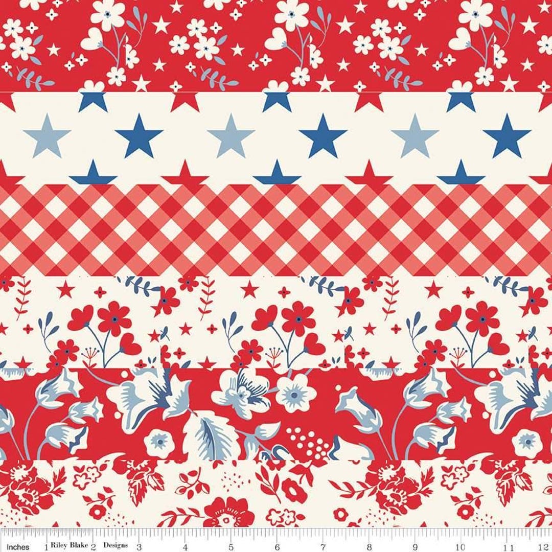 Freedom Garden Cheater Panel in Red - 1/2 Yard Increments, Cut ...