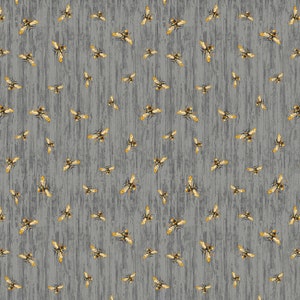 Honey Bee Farm Slate Flying Bees On Wood Texture by Timeless Treasures