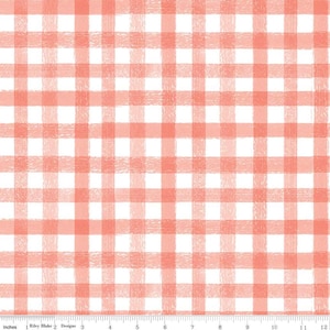 Homemade Gingham in Coral by Echo Park Paper Co. for Riley Blake Designs
