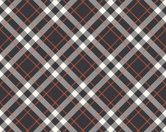Hey Bootiful Plaid in Charcoal by My Mind's Eye for Riley Blake Designs