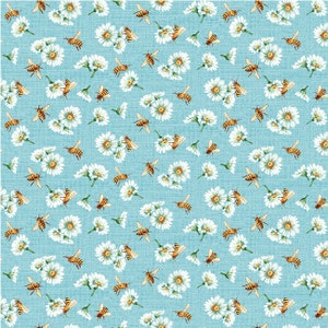 Bee Culture Busy Bees in Blue by Michael Miller