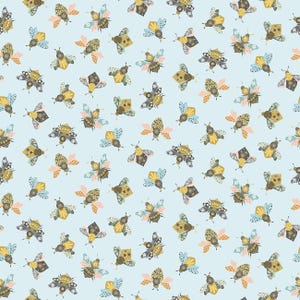 Sting Like a Bee Sky Busy Bees - 1/2 Yard Increments, Cut Continuously - by Dear Stella