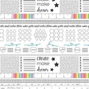 Opruiming - Hoofdstof wit maken - In stappen van 0,5 meter, aaneengesloten knippen - door Kristy Lea van Quiet Play voor Riley Blake Designs