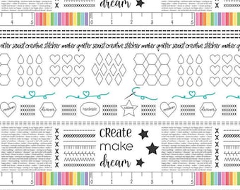 Clearance- Make Main in White - 1/2 Yard Increments, Cut Continuously - by Kristy Lea of Quiet Play for Riley Blake Designs