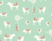 Sweet Acres Farm in Mint by Beverly McCullough for Riley Blake Designs