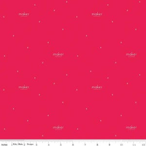 Opruiming - Merkteken in rood - Stukjes van 0,5 meter, aaneengesloten te snijden - door Kristy Lea van Quiet Play voor Riley Blake Designs