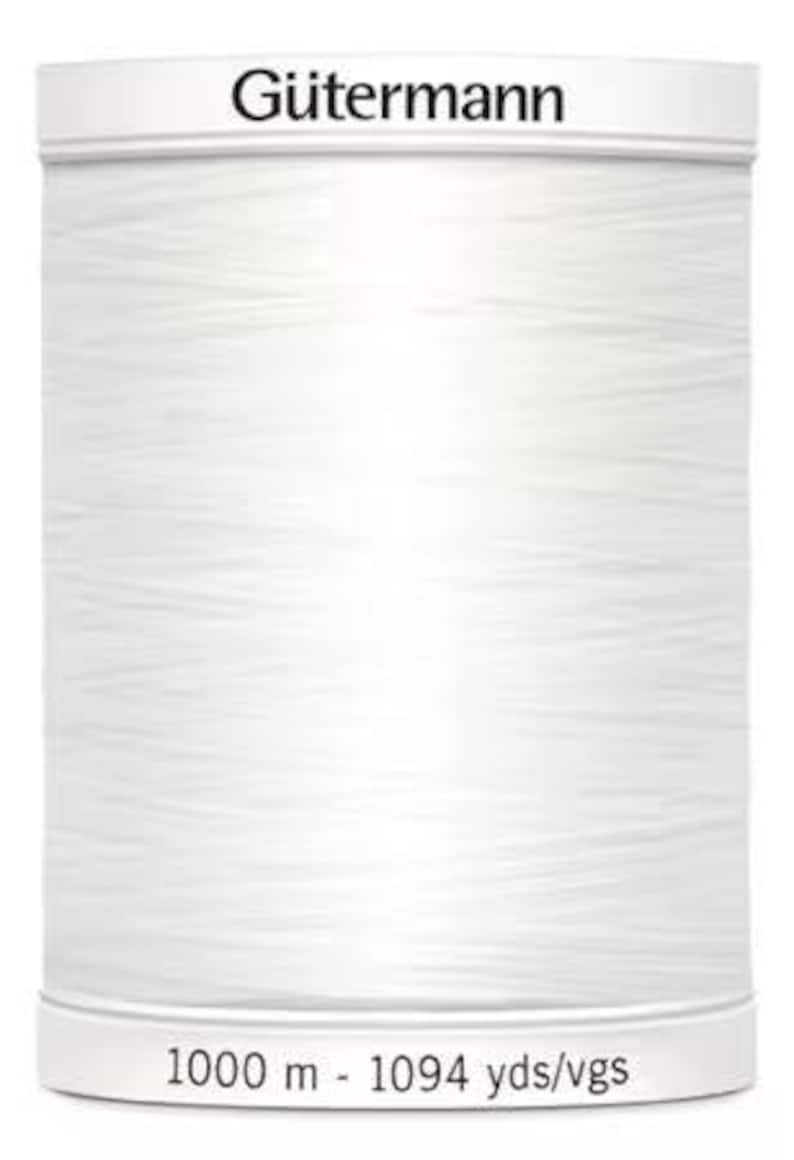 White Gutermann Sew-All Poly Thread 1000 Meter image 1