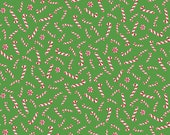 Christmas Joys Candy Canes in Green by Lindsay Wilkes for Riley Blake Designs