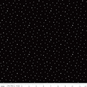 Punto moteado negro - Incrementos de 1/2 yarda, corte continuo - por Riley Blake Designs