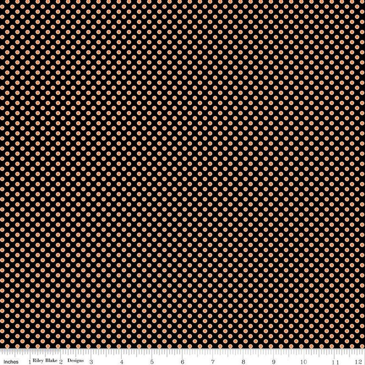 Fright Delight Dots in Black by Lindsay Wilkes for Riley Blake Designs