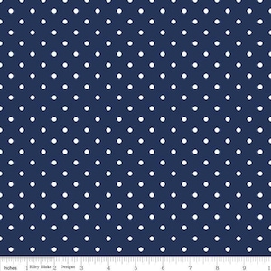 Marine à pois - Par incréments de 1/2 mètre, coupe continue - par Riley Blake Designs