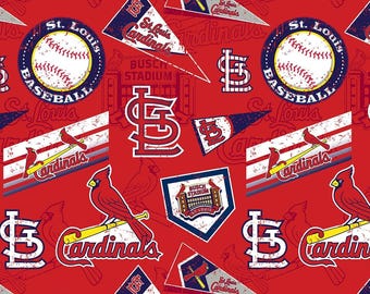 MLB St. Louis Cardinals Baumwolle - 1/2 Yard Schritte, fortlaufend geschnitten - von Fabric Traditions