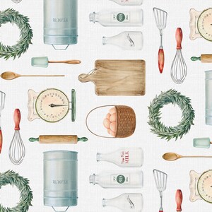 Farm House Tossed Flours , Eggs & Milk Fabric by Springs Creative