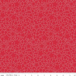 Sweet Freedom Stars in Red by Beverly McCullough for Riley Blake Designs