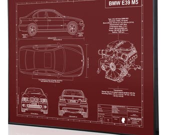 Bmw M5 Blueprint Etsy