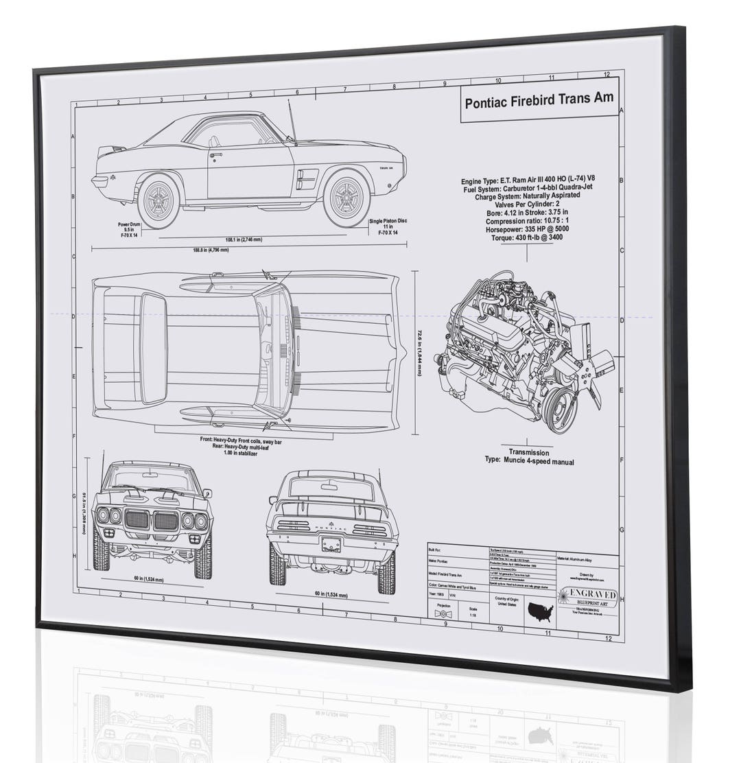 Pontiac Firebird Trans Am 1969 Laser Engraved Wall Art Poster. - Etsy