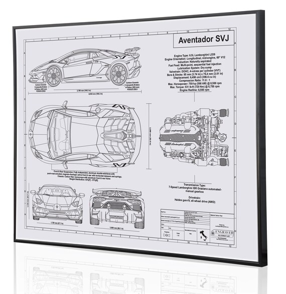 Lamborghini Aventador Engine Blueprint