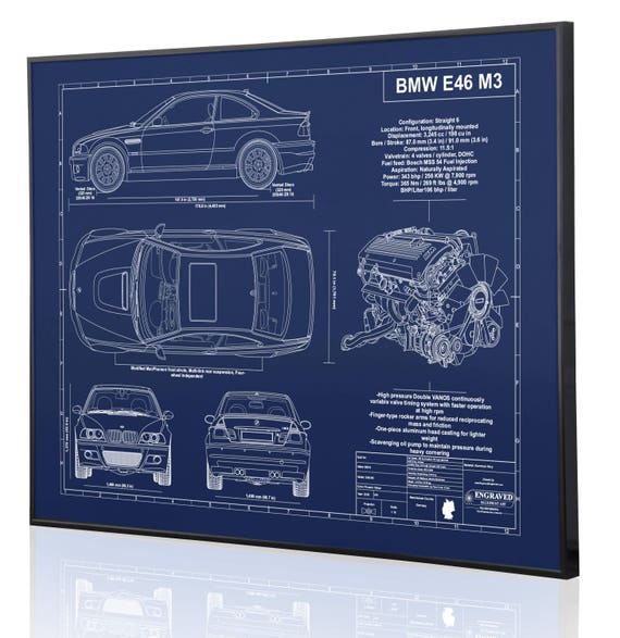 Bmw E46 M3 Laser Engraved Wall Art Poster Blueprint Sign Etsy Bmw E46 M3 Laser Engraved Wall Art Poster Blueprint Sign Etsy