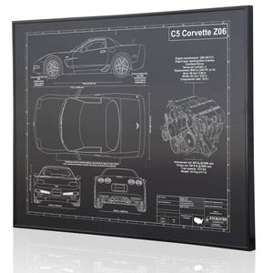 Corvette C5 Z06 Laser Engraved Wall Art Poster. Engraved on Metal, Acrylic or Wood. Custom Car Art, Poster, Best Car Guy Gift image 5