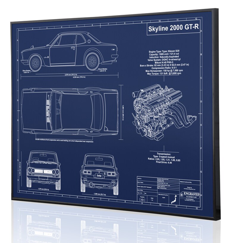 Sign Acrylic or Wood Custom Car Art Nissan Skyline 2000 GT-R Laser Engraved /& Personalized Wall Art Engraved on Metal Car Gift! Poster