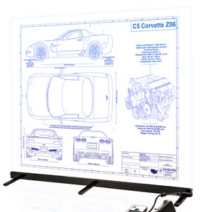 Corvette C5 Z06 Laser Engraved Wall Art Poster. Engraved on Metal, Acrylic or Wood. Custom Car Art, Poster, Best Car Guy Gift image 3