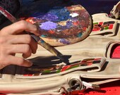 PERSONALIZE MONOGRAM your name on your handbag, hand PAINTED, put your initials or your name on your leather bag