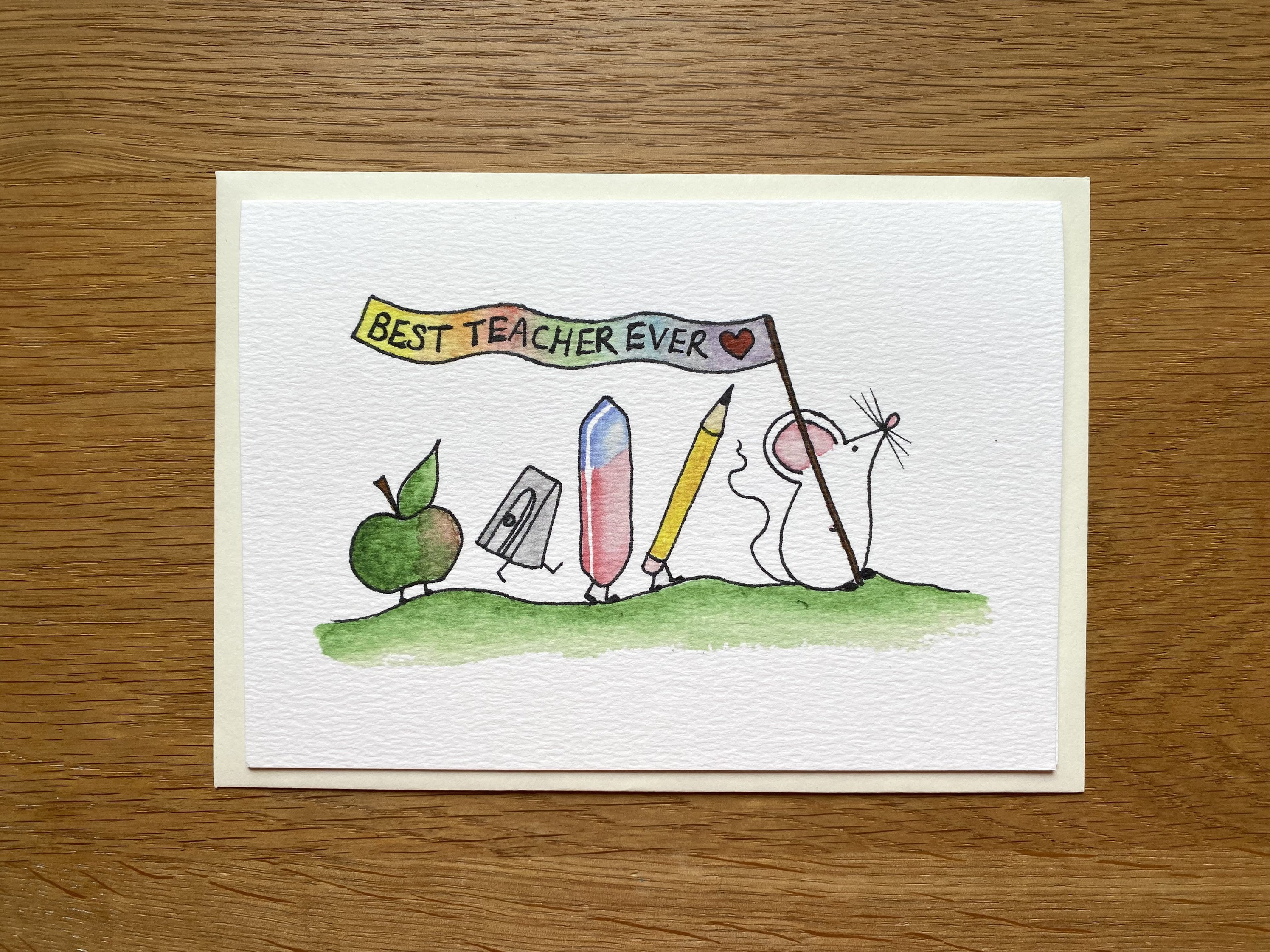 Thank you Teacher End of School Card - Say thank you to that special teacher